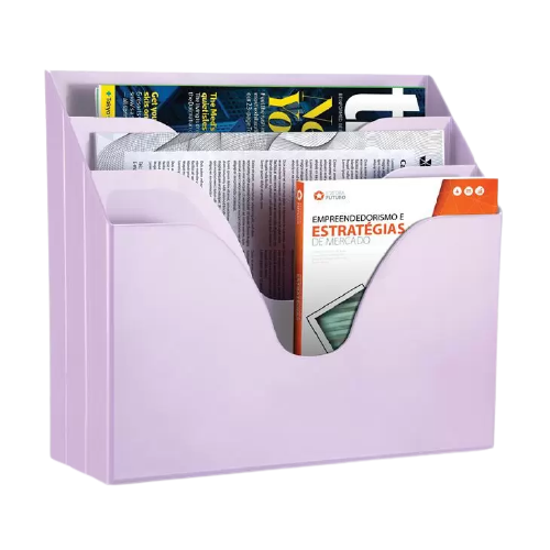 Organizador Triplo Office Lilas Pastel Waleu Tudooffice