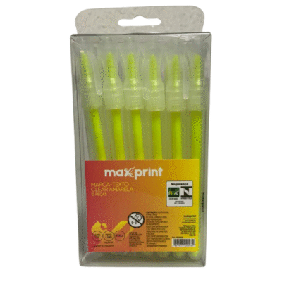 MARCA TEXTO CLEAR C/12 AMARELA MAXPRINT