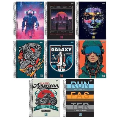 CADERNO 10 MATERIAS 160 FOLHAS CAPA DURA FLOW JANDAIA