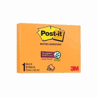 BLOCO POST-IT NEON 90 FL LARAN 76X102 3M