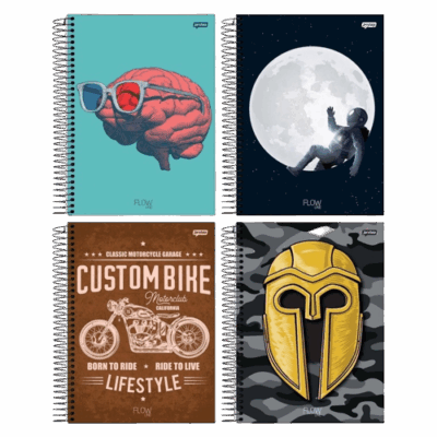 CADERNO 1 MATERIA 80 FOLHAS CAPA DURA FLOW JANDAIA