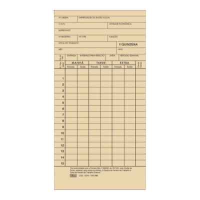 CARTÃO PONTO MENSAL RB 100F TILIBRA **