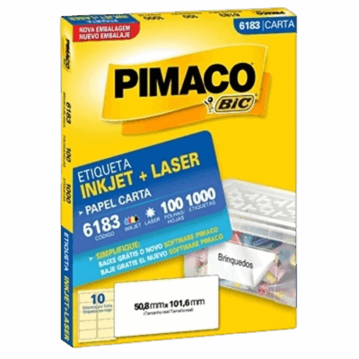 ETIQUETA PIMACO 6183 CARTA C/100F 50,8X101,6