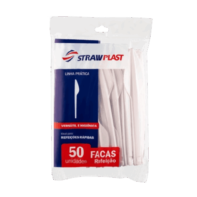 FACA LEVE BRANCA C/50UN STRAWPLAST *