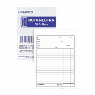 BLOCO NOTA NEUTRA 1/32 PEQ 50FLS SIDGRAPH