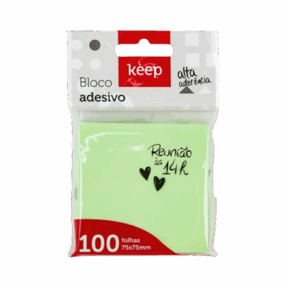 BLOCO VERDE 75X75 100 FLS KEEP