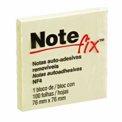 BLOCO NOTEFIX AMARELO 76X76 100FL 3M