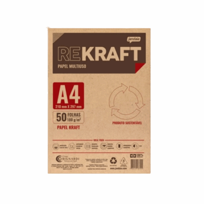 PAPEL KRAFT A4 180G C/50 FLS JANDAIA