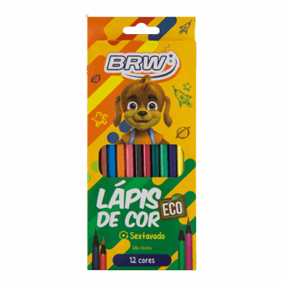 LAPIS DE COR SEXTAVADO C/12 CORES BRW
