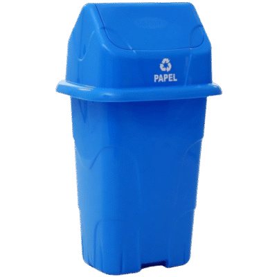LIXEIRA C/ TAMPA VAIVEM 50L AZUL CAJOVIL