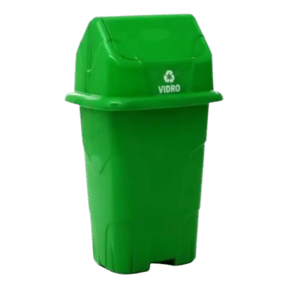 LIXEIRA C/ TAMPA VAIVEM 50L VERDE CAJOVIL