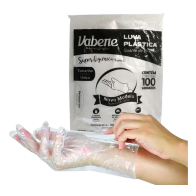 LUVA PLASTICA DESCARTAVEL C/100 VABENE