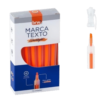 MARCA TEXTO DASHLIGHT C/12 LARANJA BRW