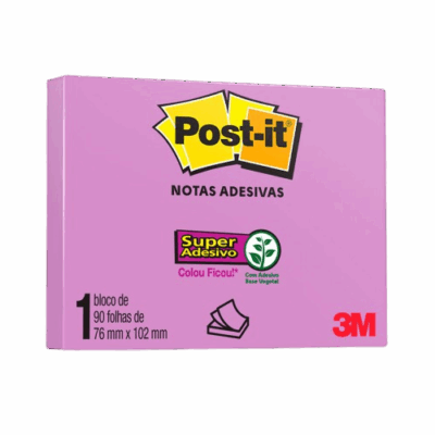 BLOCO POST-IT NEON 90 FL ROXO 76X102 3M