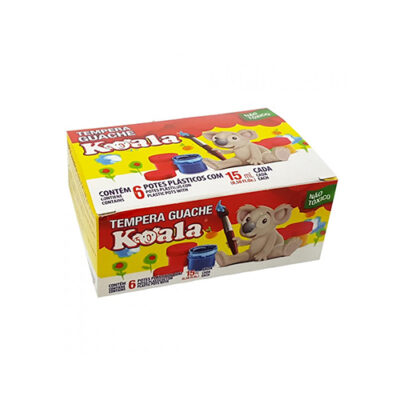 TINTA GUACHE 15ML 6 CORES KOALA