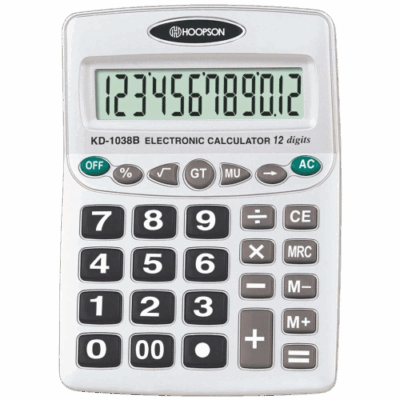 CALCULADORA PS-1038B 12DIG PILHA HOOPSON