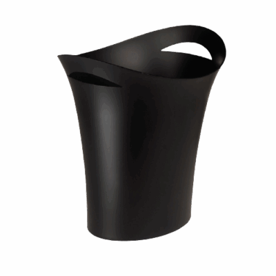 CESTO PARA LIXO PRETO OVAL 8LTS WALEU