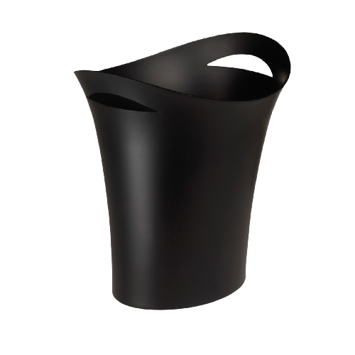 CESTO PARA LIXO PRETO OVAL 8LTS WALEU