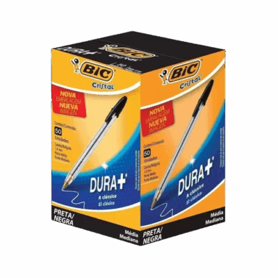 CANETA 1.0 CRISTAL CLASSICA PRETA C/50 BIC