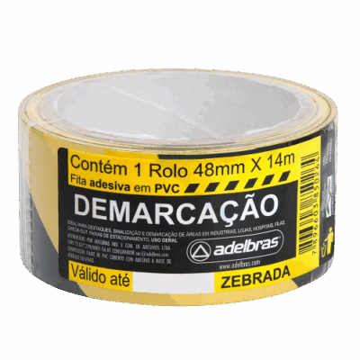 FITA DEMARCACAO DE SOLO ZEBRADA 48X14 ADELBRAS