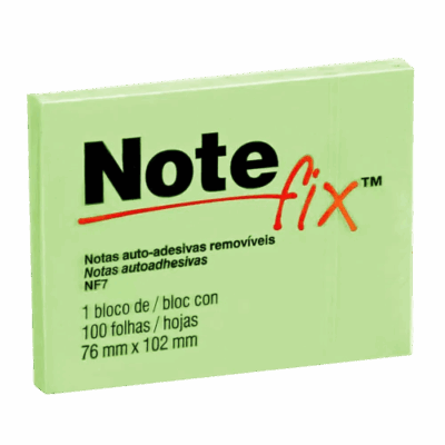 BLOCO NOTEFIX VERDE 76X102 100 FLS 3M