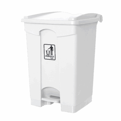 LIXEIRA C/ PEDAL 50L BRANCA PERFECT