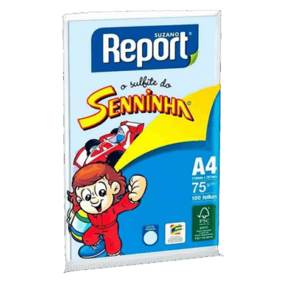 PAPEL REPORT SENINHA A4 100 FLS AZUL
