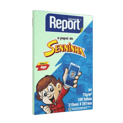 PAPEL REPORT SENINHA A4 100 FLS VERDE
