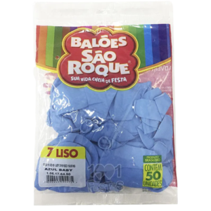 BALAO N°7 AZUL BABY C/50UN SAO ROQUE