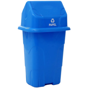 LIXEIRA C/ TAMPA VAIVEM 50L AZUL CAJOVIL