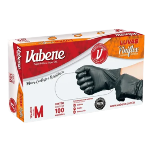 LUVA VINIFLEX M PRETA C/100 VABENE