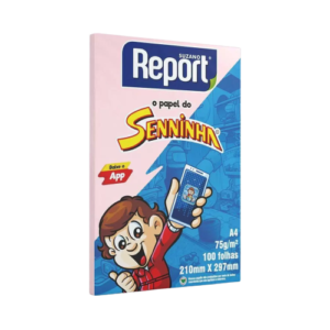PAPEL REPORT SENINHA A4 100 FLS ROSA *