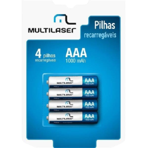 PILHAS RECARREGAVEIS AAA C/4UN MULTILASER