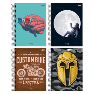 CADERNO 1 MATERIA 80 FOLHAS CAPA DURA FLOW JANDAIA