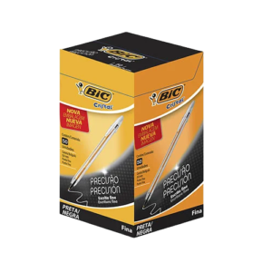 CANETA 0.8 ESC. FINA PT CX C/50UN BIC