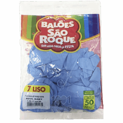 BALAO N°7 AZUL BABY C/50UN SAO ROQUE