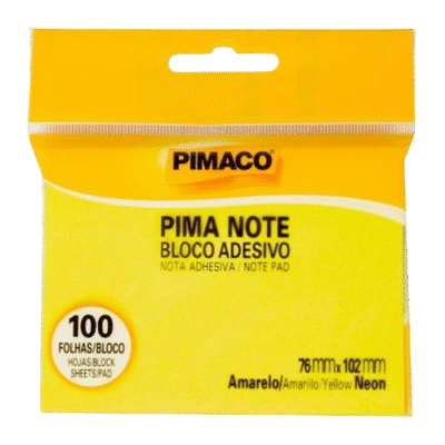 BLOCO ANOTACOES AMARELO NEON 76X102 100F PIMACO