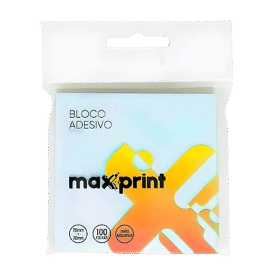 BLOCO DE ANOTACOES AZUL AQUA 76X76 100F MAXPRINT