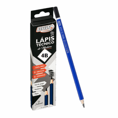 LAPIS TECNICO 4B SEXTAVADO. C/12 UN BRW