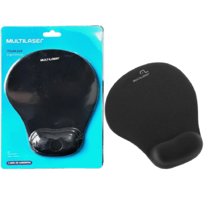 BASE P/MOUSE C/APOIO EM GEL PRETO MULTILASER