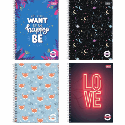 CADERNO 1X1 80 FOLHAS PEPPER FEMININO TILIBRA