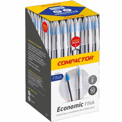 CANETA ECONOMIC AZUL C/50 COMPACTOR FINA
