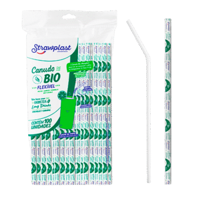 CANUDO BIO 6MM FLEX C/100UN STRAWPLAST