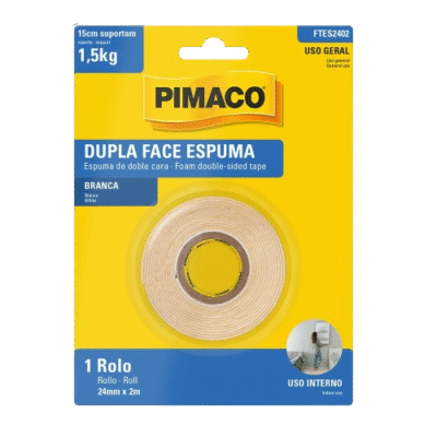 FITA DUPLA FACE ESPUMA BRANCO 24X2 PIMACO