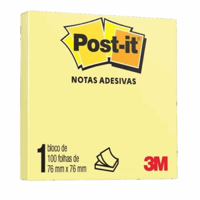 BLOCO POST-IT AMARELO 76X76 100 FLS 3M *