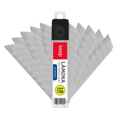LAMINA ESTILETE LARGO 18MM C/10 KEEP