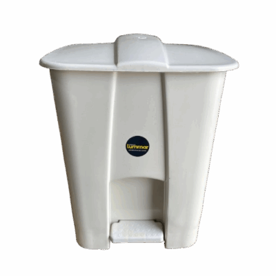 LIXEIRA PEDAL 15 LTS BRANCA RECICL. LUNAR
