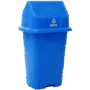 LIXEIRA C/ TAMPA VAIVEM 50L AZUL CAJOVIL