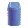 LIXEIRA C/ TAMPA VAIVEM 14L AZUL BRALIMPIA