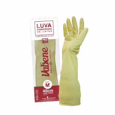 LUVA LATEX RANHURADA M NATURAL FLEX VABENE